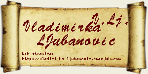 Vladimirka LJubanović vizit kartica
